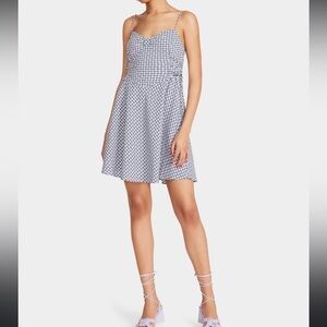 Betsey Johnson Blue Plaid Mini Fit & Flare Dress Size Small